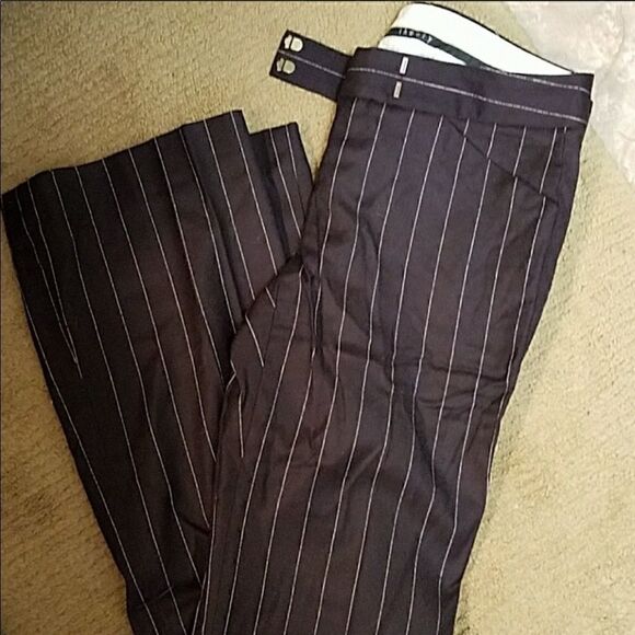 𝅺nwot Theory pinstripe wool blend trousers sz 4 - Picture 5 of 8